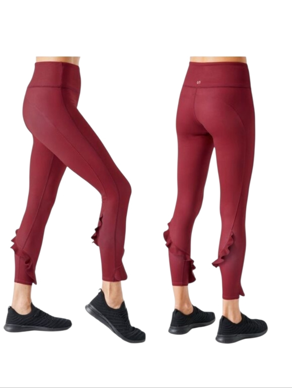 Urban Savage black cherry Ruffle hem leggings - L.   A41